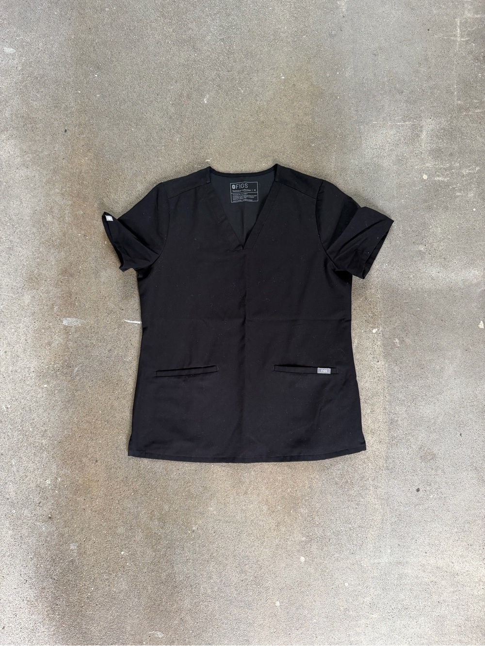 Figs Women’s Scrub Set Casma Top Yola High Rise Slim Pant in Black Size Medium - Picture 6 of 14